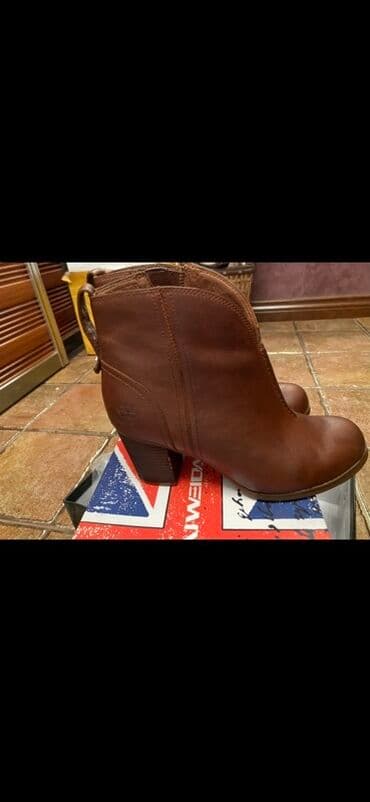 купить рабочие сапоги с утеплителем: Женские ботинки-ботильоны Timberland - Материал: натуральная кожа — 2