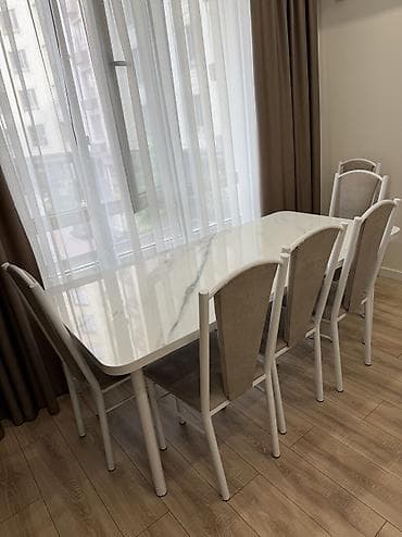 study table: Кухонный стол и стул, Б/у, Самовывоз — 1