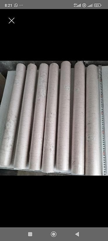 бумага рулонная: Обои в рулонах - Тип:бумажные. - Цвет и рисунок: светло-бежевый — 1