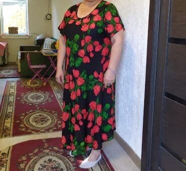 Повседневное платье, Турция, Лето, Длинная модель, Прямое, 6XL at lalafo.kg Повседневное платье, Турция, Лето, Длинная модель, Прямое, 6XL