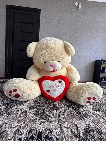 сладкая попа: Большой плюшевый мишка с сердцем «I Love You». - Цвет: кремовый — 1