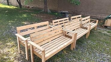 раскладной стол стул: Комплект садовой мебели, Стол, Дерево — 2