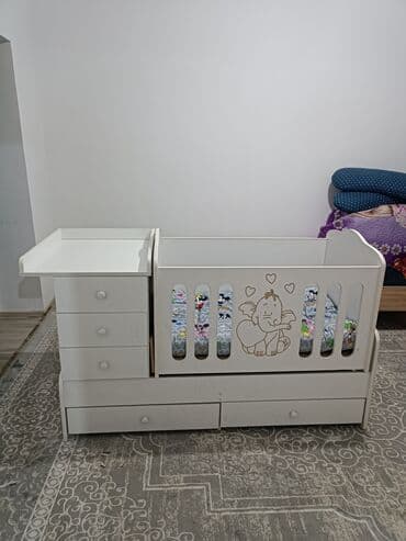 кровати детский: Керебет, Колдонулган, Кыздар үчүн, Балдар үчүн, Каптал жактары, ДСП, Өзү алып кетүү, Акылуу жеткирүү — 1