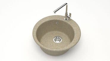 цена на столешницы для кухни: Кухонная мойка Glanz Виктори J030 Каменная мойка из литого мрамора — 4