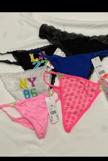 женские турси: Трусики, Стринги, С кружевом, Атлас, Италия — 21