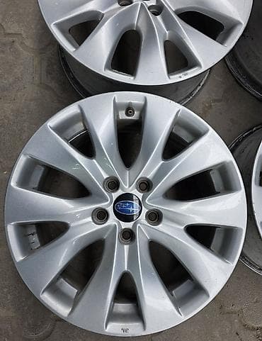 17: Литые Диски R 17 Subaru, Комплект, отверстий - 5, Б/у — 2