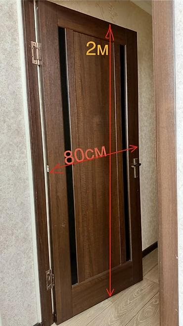 труба водопровода: Межкомнатная дверь, Б/у, Со стеклом, Деревянная, Распашная, цвет - Коричневый — 2