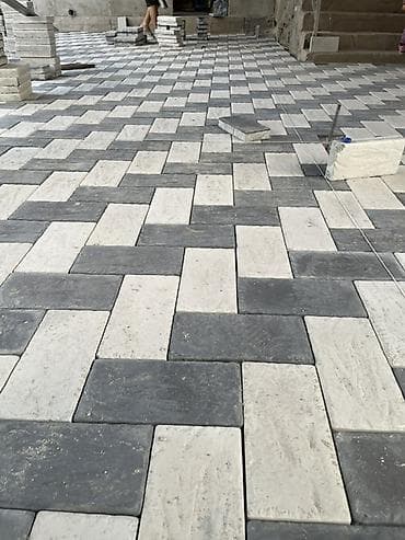 Тротуарная плитка «Кирпичики», двухцветная (графит/светло‑серый) - — 3