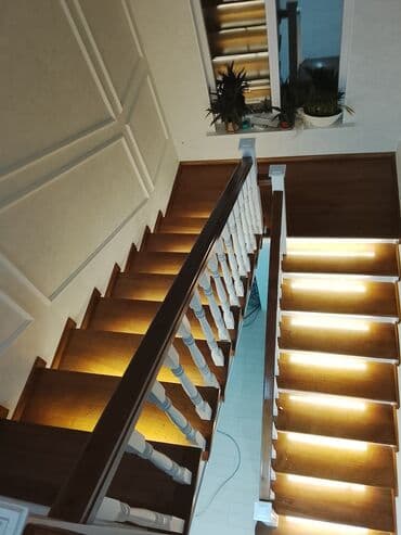 лесница перила: Деревянная лестница Для дома, Форма лестницы: Прямая, Стиль: Классический — 29