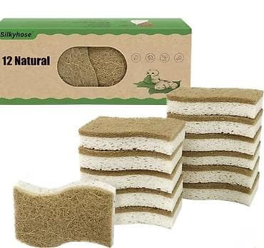 одноразовый простынь: Набор кухонных губок Silkyhose, 12 шт. Natural. Губки изготовлены из — 1