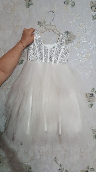 дом вещи: Детское платье, цвет - Белый, Б/у — 2