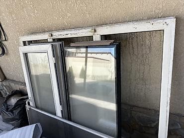 Эшиктер жана комплектөөчүлөр: Пластиковые окна и стеклопакеты (набор) Размер 1,62/ 1,32 Б/У в — 2