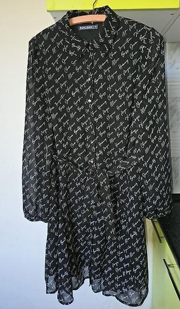 michail kors: Повседневное платье, Осень-весна, Короткая модель, Полиэстер, Платье-рубашка, M, L — 1