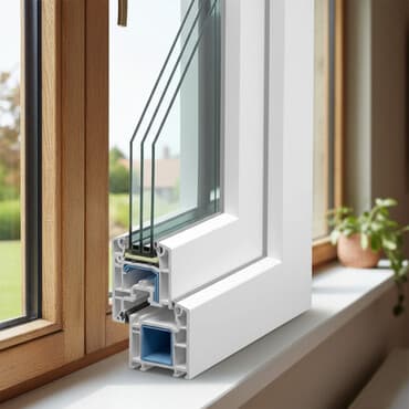 пластиковые контейнеры с крышкой купить бишкек: ПВХ окно с тройным стеклопакетом - Профиль: многокамерный ПВХ — 1