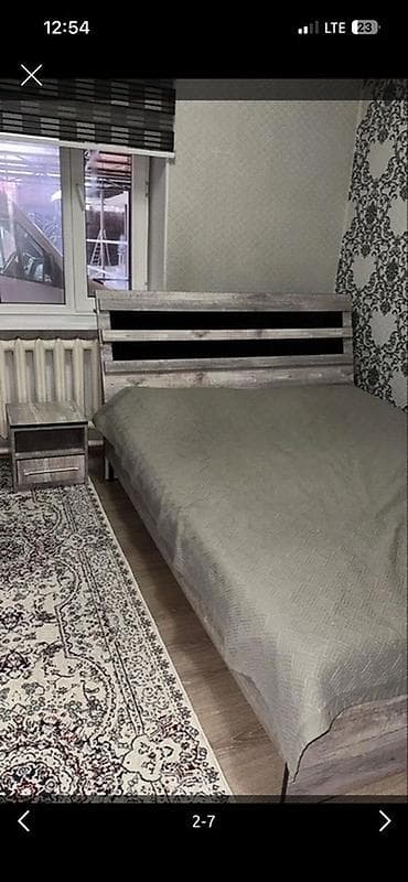 Спальный гарнитур, Односпальная кровать, ДСП, цвет - Серый at lalafo.kg Спальный гарнитур, Односпальная кровать, ДСП, цвет - Серый