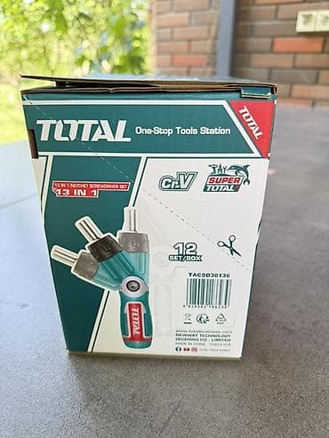 Курулуш жабдуулары: Отвёртка с трещоткой TOTAL 13 в 1 - Компактная трещоточная отвёртка с — 7