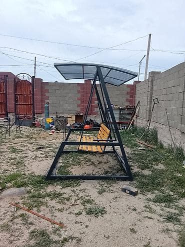 подогрев бассейна: Садовые качели Металл, Со спинкой, С крышей — 4