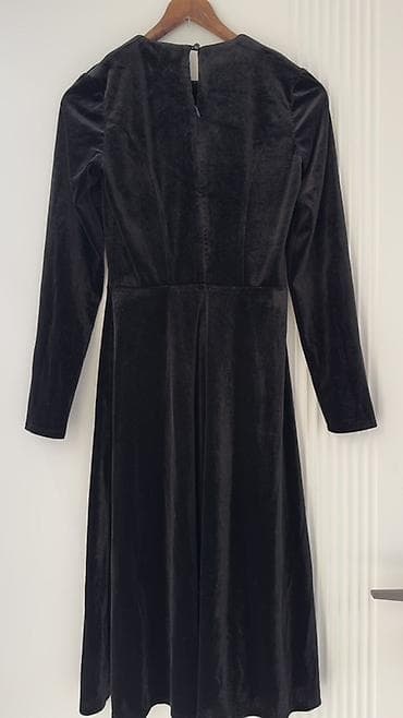 панбархат платье: Вечернее платье, А-силуэт, Длинная модель, Велюр, С рукавами, S — 4