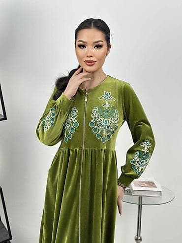 Каралевский бамбук платье с вышивкой - Материал: каралевский бамбук