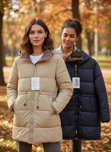 Атайын кийим: Утеплённые женские куртки-пуховики с капюшоном.Двухстронние .Цена — 2