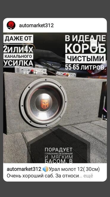 басс калонка: УРАЛ Молот 12 динамик для сабвуфера!! Серия МОЛОТ — 9