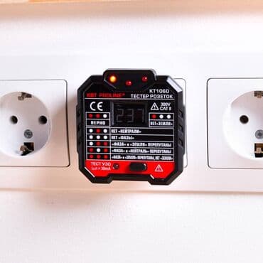 мир инструмента | надежный инструмент оптом в кыргызстане бишкек бишкек: КВТ - Тестер розеток, модель KT106D. Серия PROLINE. Тестер со — 1