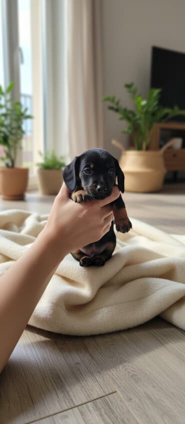 сколько стоит собаки: Продаются щенки карликовой таксы,1.5 мес. цена 4 тыс сом. Желающие — 1