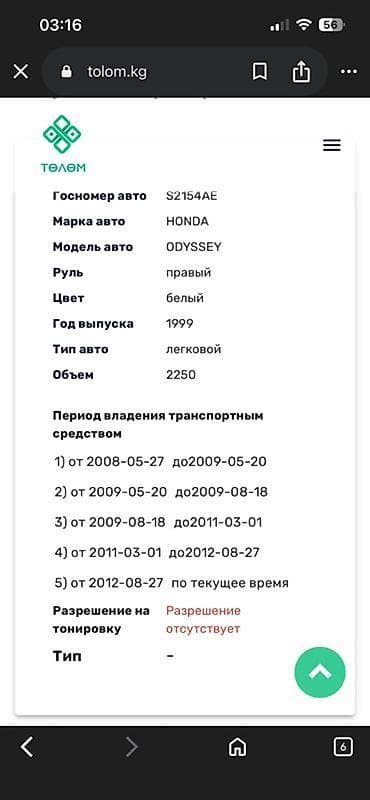 хонда истрим: Honda Odyssey: 1999 г., 2.3 л, Автомат, Бензин, Минивэн — 4