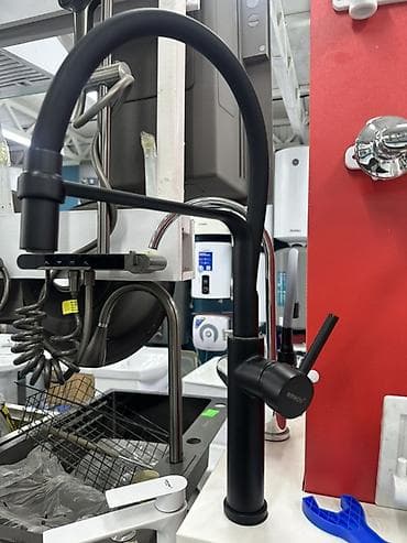 Үй жана бакча: Кухонный смеситель с высоким изливом, матовый черный - Тип — 2