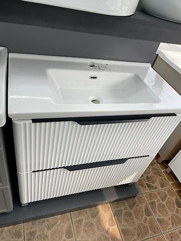 Тумбы и подставки для обуви: Тумба для ванны, С раковиной, цвет - Белый — 2