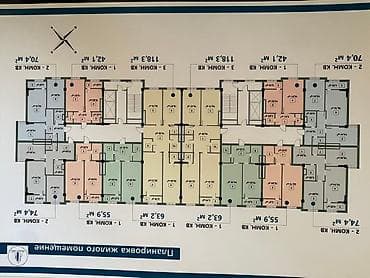 квартиру восток 5: 1 комната, 63 м², Восток-5 мкр Элитка, 9 этаж, ПСО (под самоотделку) — 6