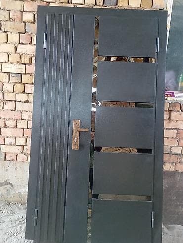 эшик ручка: Двери для домов и квартир, Металлическая, Двухстворчатая, Правосторонняя, цвет - Серый — 1