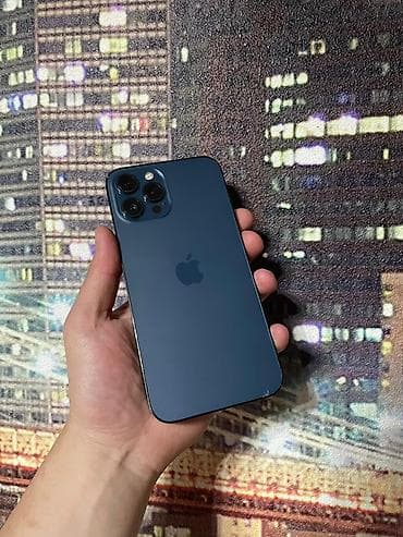 IPhone 12 Pro Max, Б/у, 128 ГБ, Pacific Blue, Чехол, 77 %