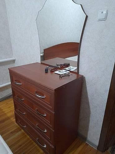 купе шкаф с зеркалом: Спальный гарнитур, Двуспальная кровать, ДСП, цвет - Коричневый — 3