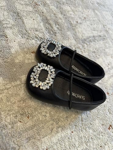 балетки 35: Детские балетки с декором - Цвет: черный - Размер: 26 (маркировка на — 1