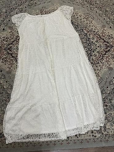Белое кружевное платье говое размер большой 60-62 р - Цвет