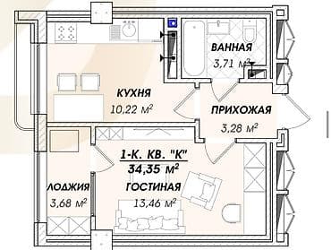 асман ипотека джалал абад: 1 комната, 34 м², Элитка, 13 этаж, Готовая ПСО (под самоотделку) — 4