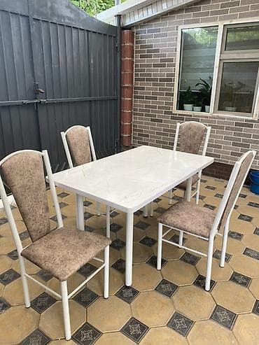 plastik stol stul: Кухонный стол и стул, цвет - Белый — 4