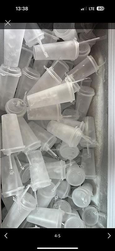 стакан: Многоразовые пластиковые стаканы с крышкой и трубочкой для — 2