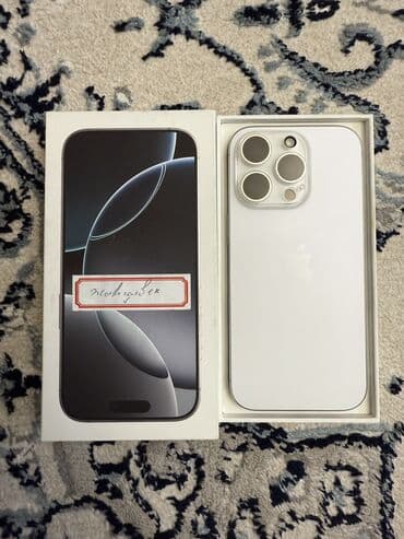 iphone x купить в бишкеке: IPhone 16 Pro, Б/у, 256 ГБ, Белый, Коробка, 97 % — 1