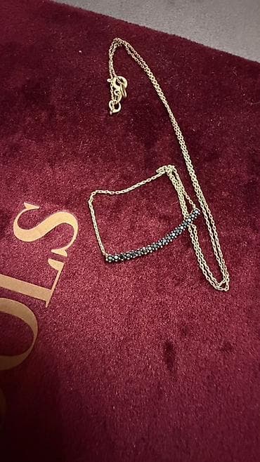 калье: Колье с чёрными камнями 585 - Элегантная подвеска‑дуга, усыпанная — 3