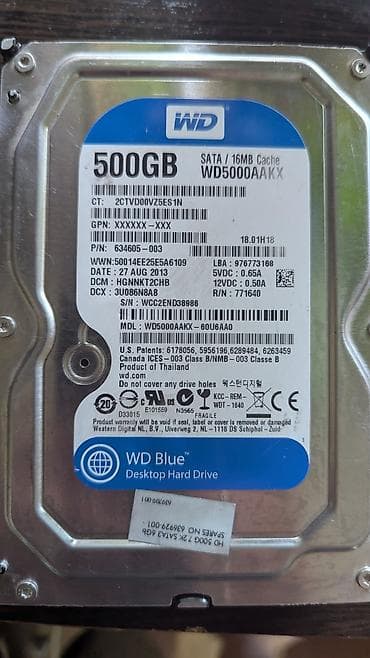 hdd ssd: Накопитель для ПК, Б/у, Western Digital (WD), HDD, 512 ГБ, 3.5", Для ПК — 3