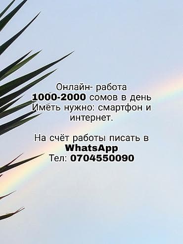 Удаленная работа, для тех кто хочет заработать сидя дома. 0 сомов в — 1