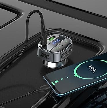 mic mini: Автомобильный Bluetooth FM-трансмиттер Hoco E70 (30W) - Подключение — 7