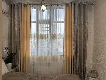 готовые шторы для спальни: Комплект штор, Жаккард, С тюлем в комплекте, Готовое изделие, Для спальни — 2