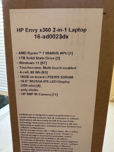 для учебы: Ультрабук, HP, 16 ГБ ОЗУ, AMD Ryzen 7, 16 ", Новый, Для работы, учебы, память SSD — 4