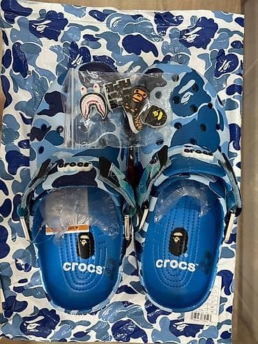 crocs bape: Crocs x A Bathing Ape (BAPE) – сабо в фирменном синем камуфляже ABC — 2