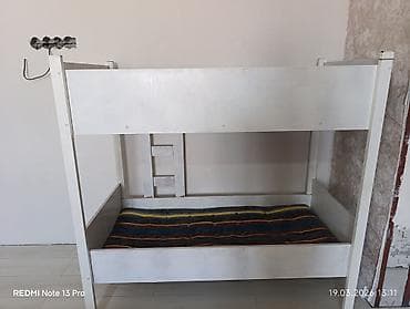 Односпальные кровати: Двухъярусная кровать из массива дерева c матросом — 2