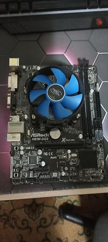 комплект материнка: Материнская плата ASRock H81M‑DGS (rev. G/A 2.01) с установленным — 1