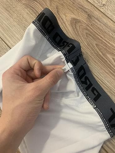 ваг спорт: Белые компрессионные тайтсы 3/4 (капри) для тренировок - Длина: ниже — 4